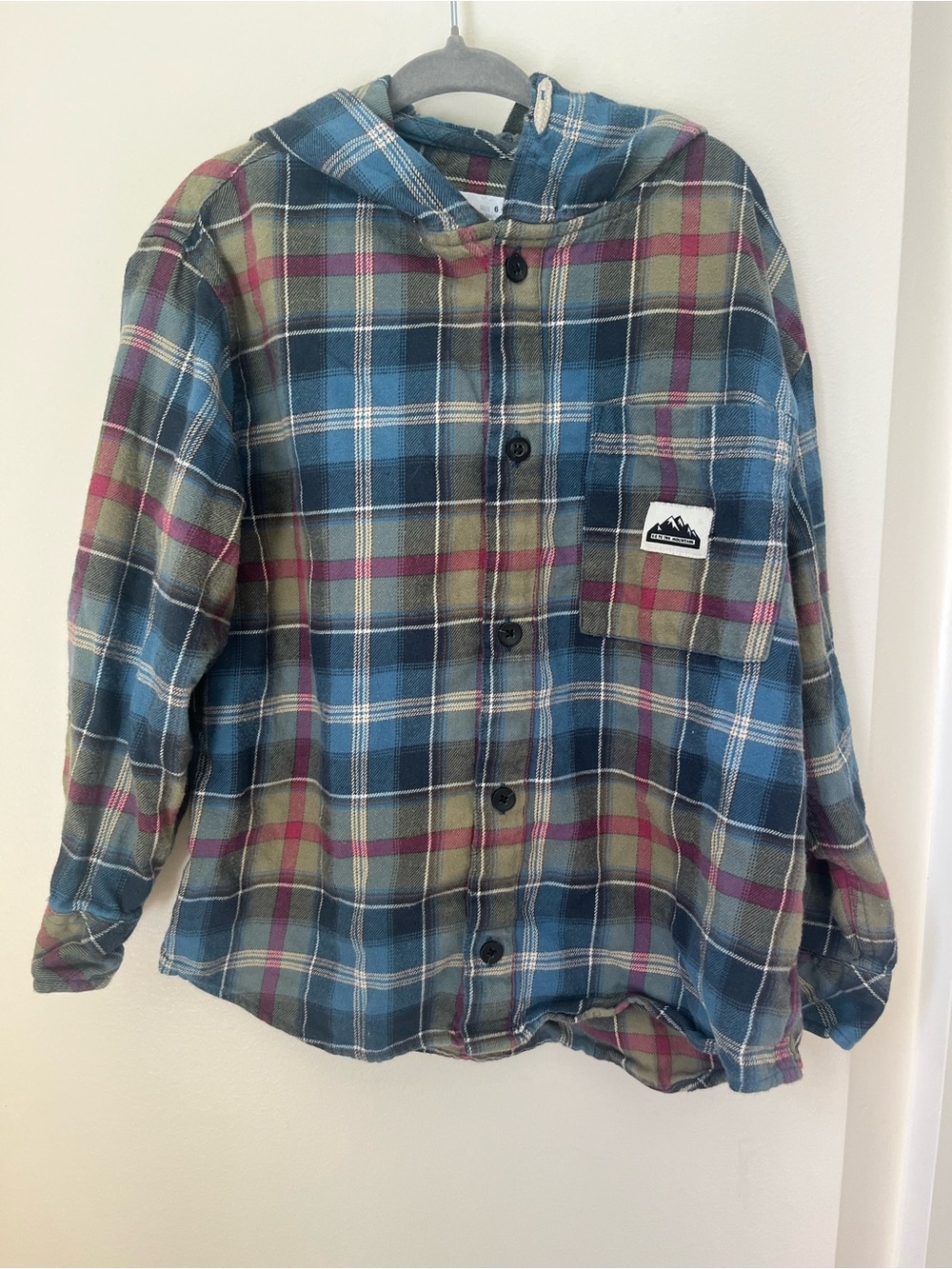 Zara Hooded Plaid Button-Up Shirt Jacket
